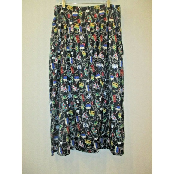 SETRMS Maxi Skirt Pleated Handbag Design Print- Size 44 (Large) - Picture 3 of 5